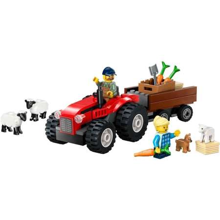 Конструктор LEGO Красный фермерский трактор с прицепом и овцами 60461