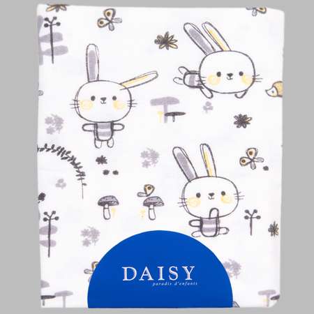 Пеленка фланелевая Daisy 75х120см Зайчик с щечками