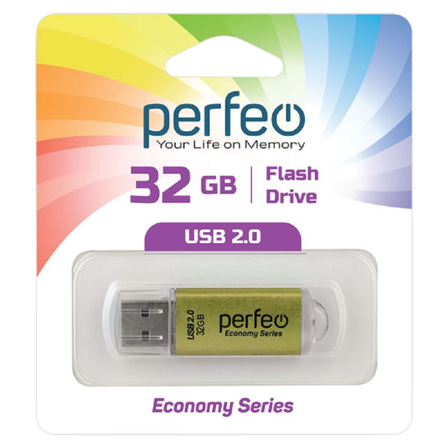 USB флешка Perfeo 32GB E01 Gold economy series - фото 1