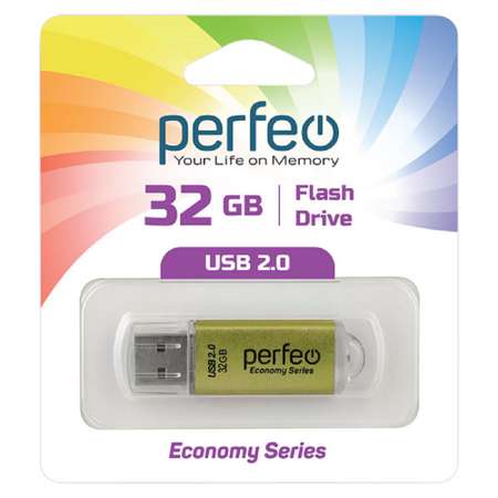 USB флешка Perfeo 32GB E01 Gold economy series