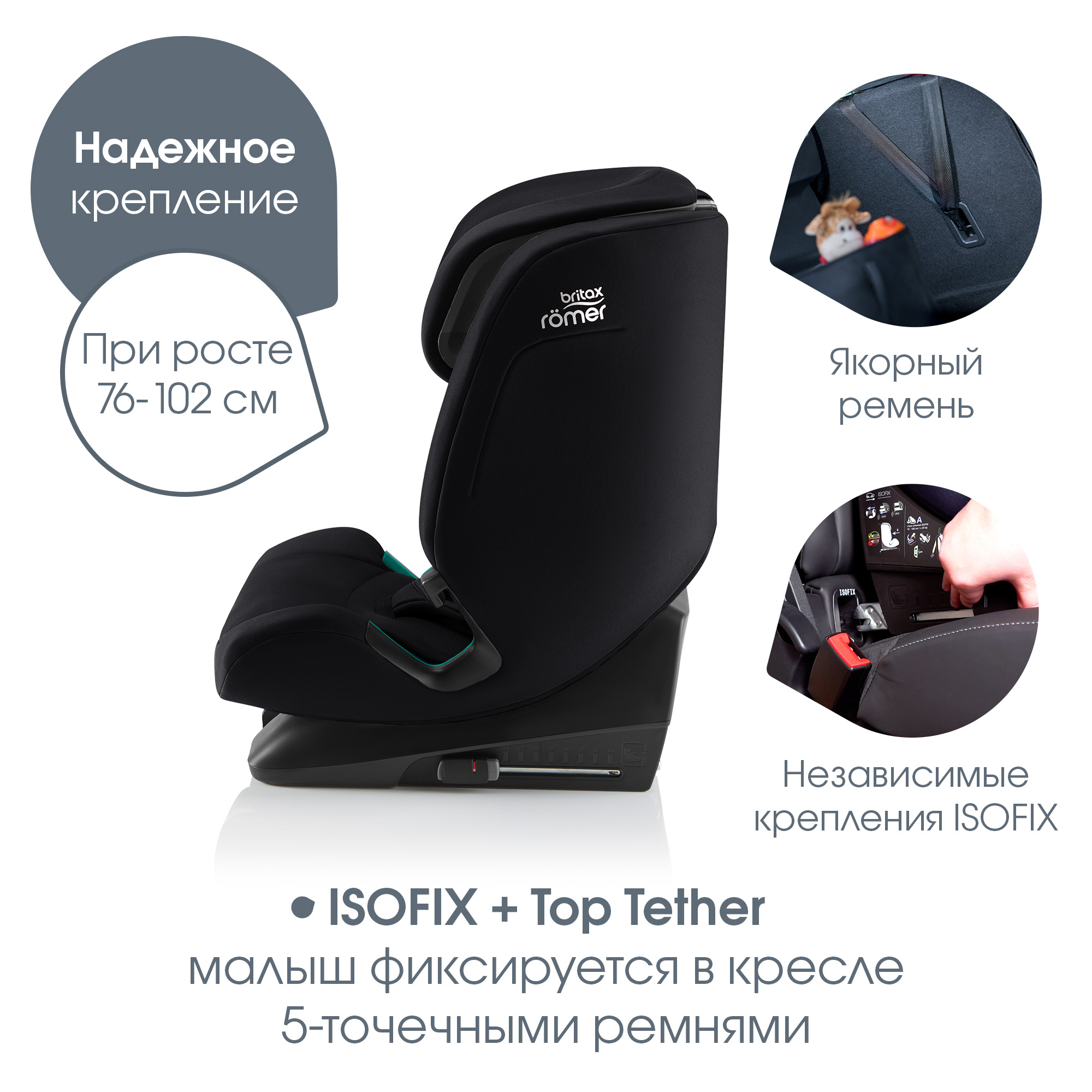 Автокресло Britax Roemer Evolvafix Space Black - фото 9