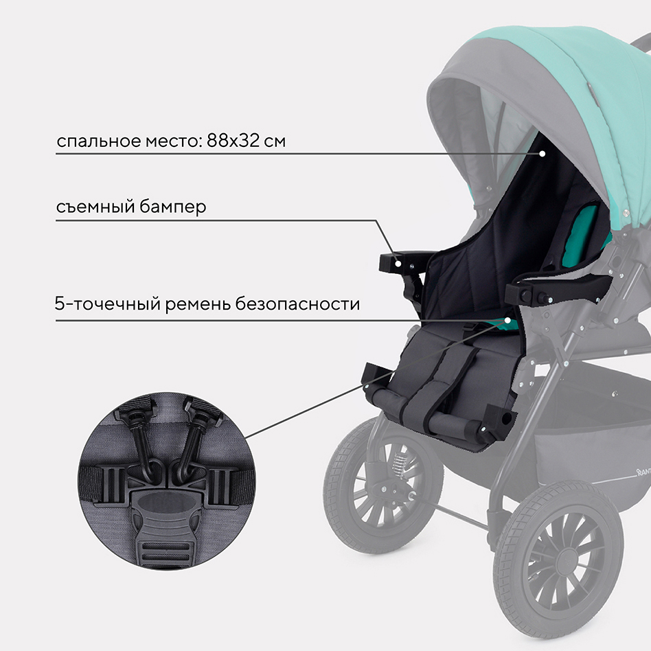 Коляска-трансформер Rant basic Riva AW02 Зеленый - фото 4