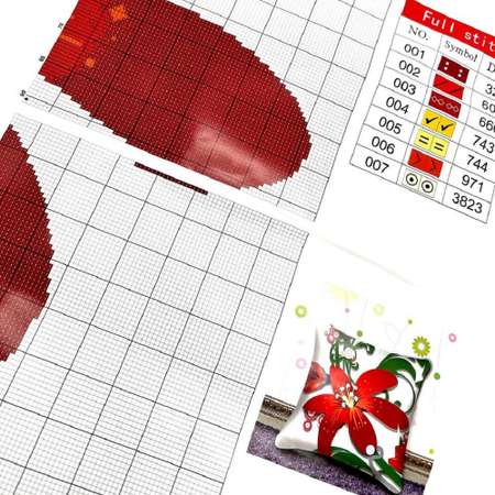 Набор для вышивания крестом Darvish Красная лилия наволочка