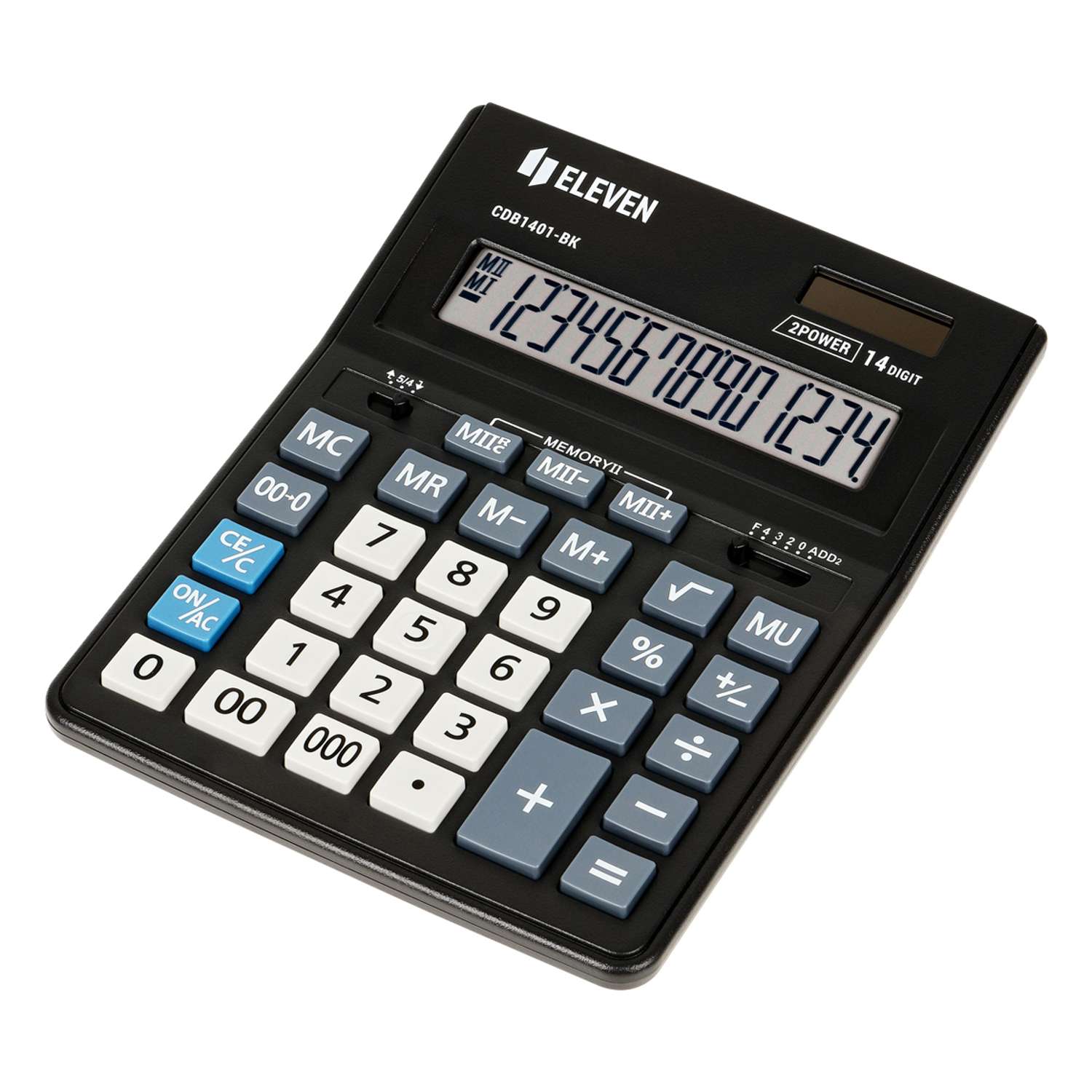Калькулятор Eleven Business Line CDB1401-BK 14 разрядов двойное питание 155*205*35мм черный - фото 1
