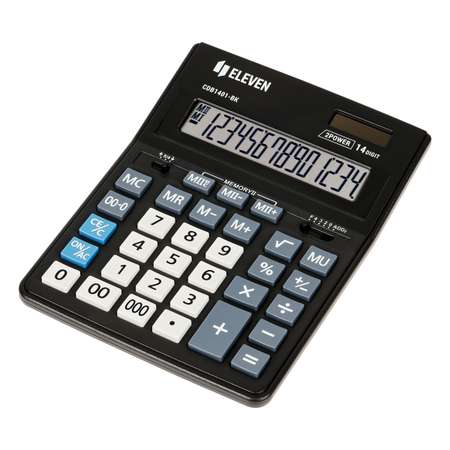 Калькулятор Eleven Business Line CDB1401-BK 14 разрядов двойное питание 155*205*35мм черный