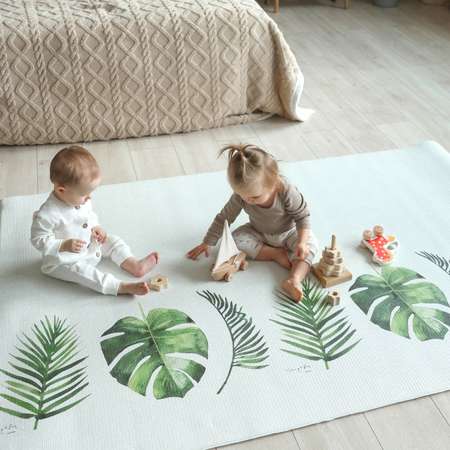 Коврик двухсторонний PARKLON Pure Soft Монстера и Холмы PB-932-BCHW