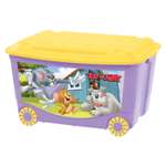 Ящик для игрушек Пластишка Tom and Jerry на колесах с аппликацией Сиреневый