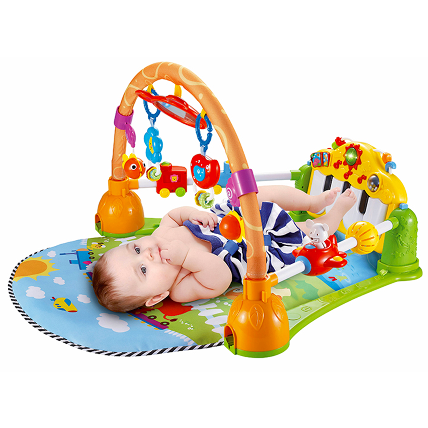 Развивающий детский коврик SHARKTOYS Для малышей овальный с музыкальной панелью - фото 2
