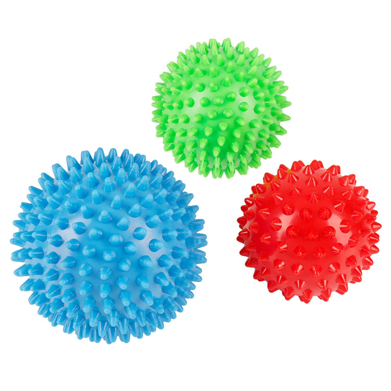 Комплект из 3 массажных мячей STRONG BODY жестких с игольчатой поверхностью: 6.5 см 7.5 см 8.5 см - фото 3