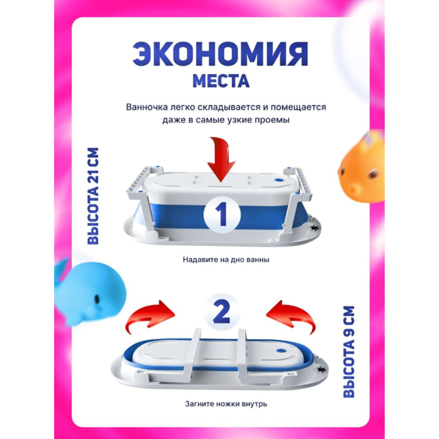 Ванночка PlayKid с термометром и матрасом - фото 4