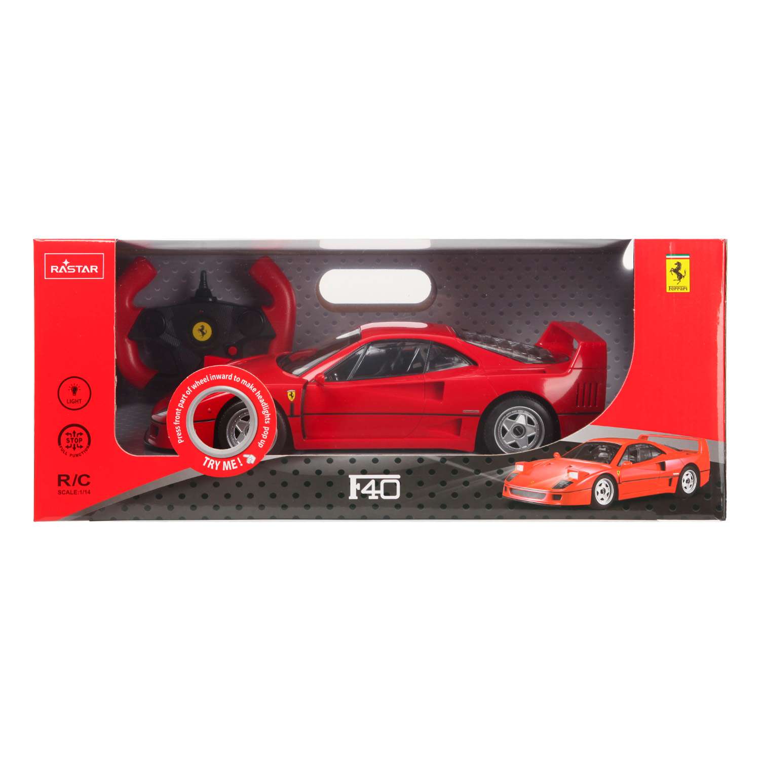 Машина Rastar РУ 1:14 Ferrari F40 Красная 78700 - фото 2