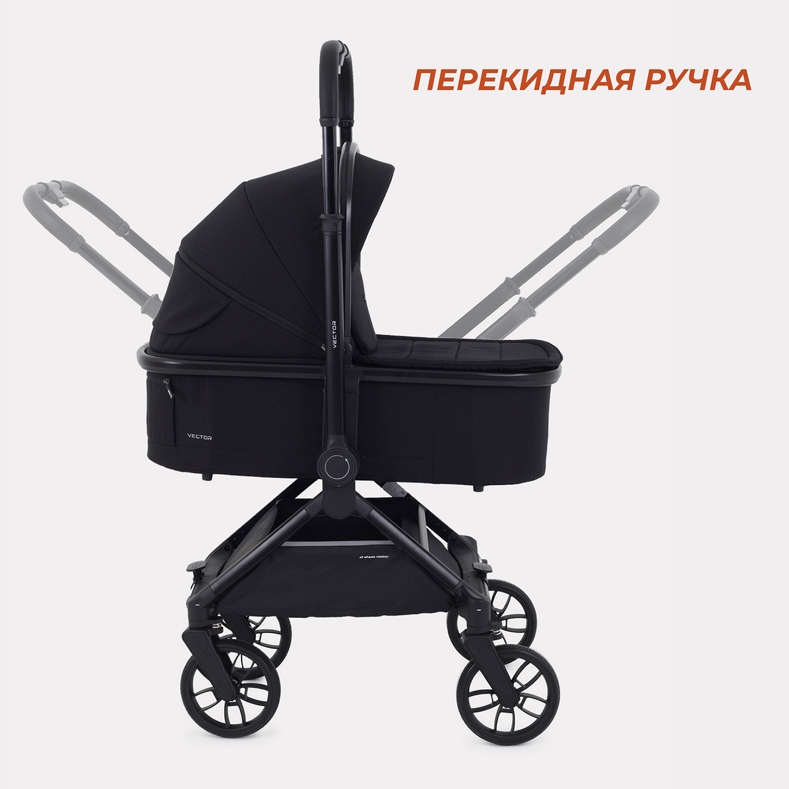 Коляска всесезонная 2в1 Rant Vector RA322 Black - фото 4