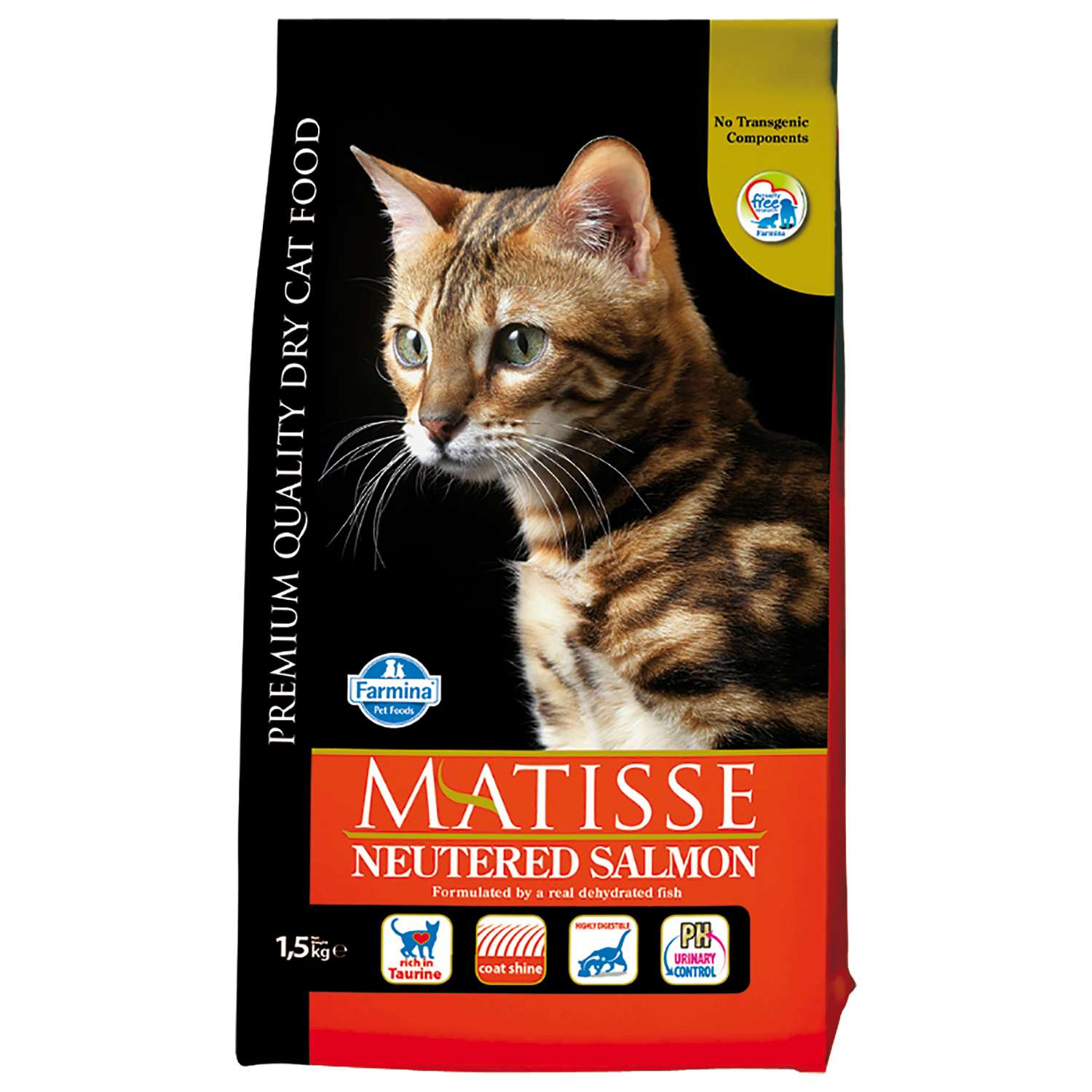 Корм сухой для кошек Farmina Матисс 1.5кг с лососем стерилизованных - фото 1