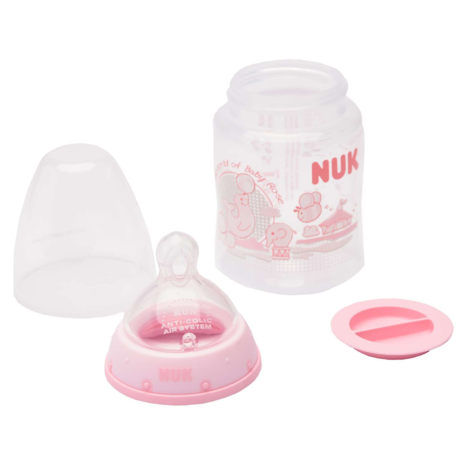 Бутылочка Nuk First Choice Baby Rose 150 мл Розовая с силиконовой соской для пищи М-1 - фото 6