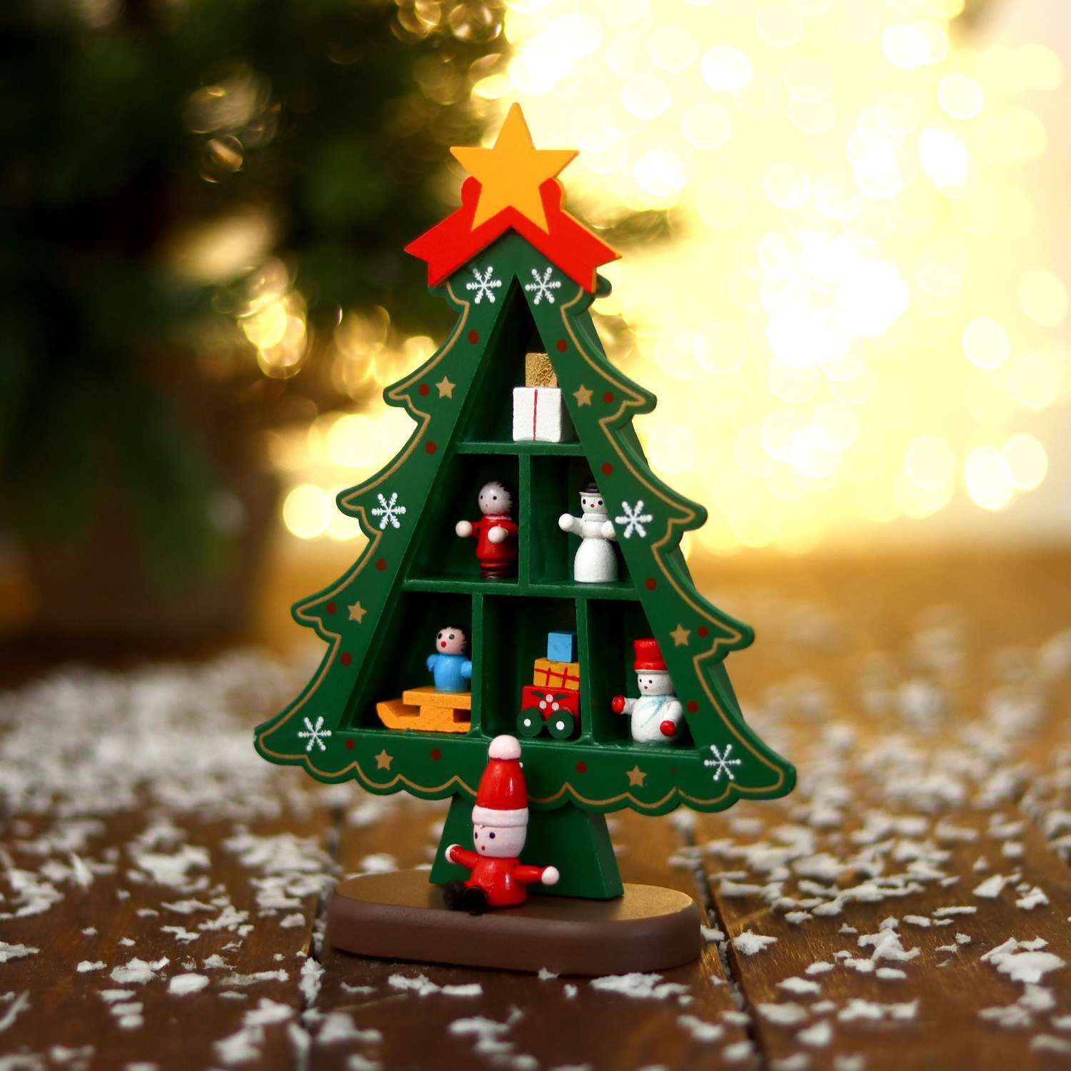 Новогодний сувенир Лесная мастерская «Ёлка с ячейками под подарки» 14.5 × 19.5 см зелёная - фото 8