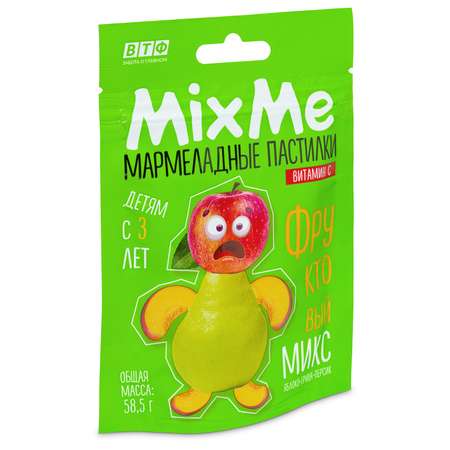 Мармелад MixMe Витамин С фруктовый микс (яблоко, персик, груша) 58,5 г.