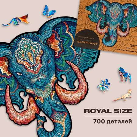 Пазл деревянный UNIDRAGON Вечный слон размер 62 x 47 см 700 деталей