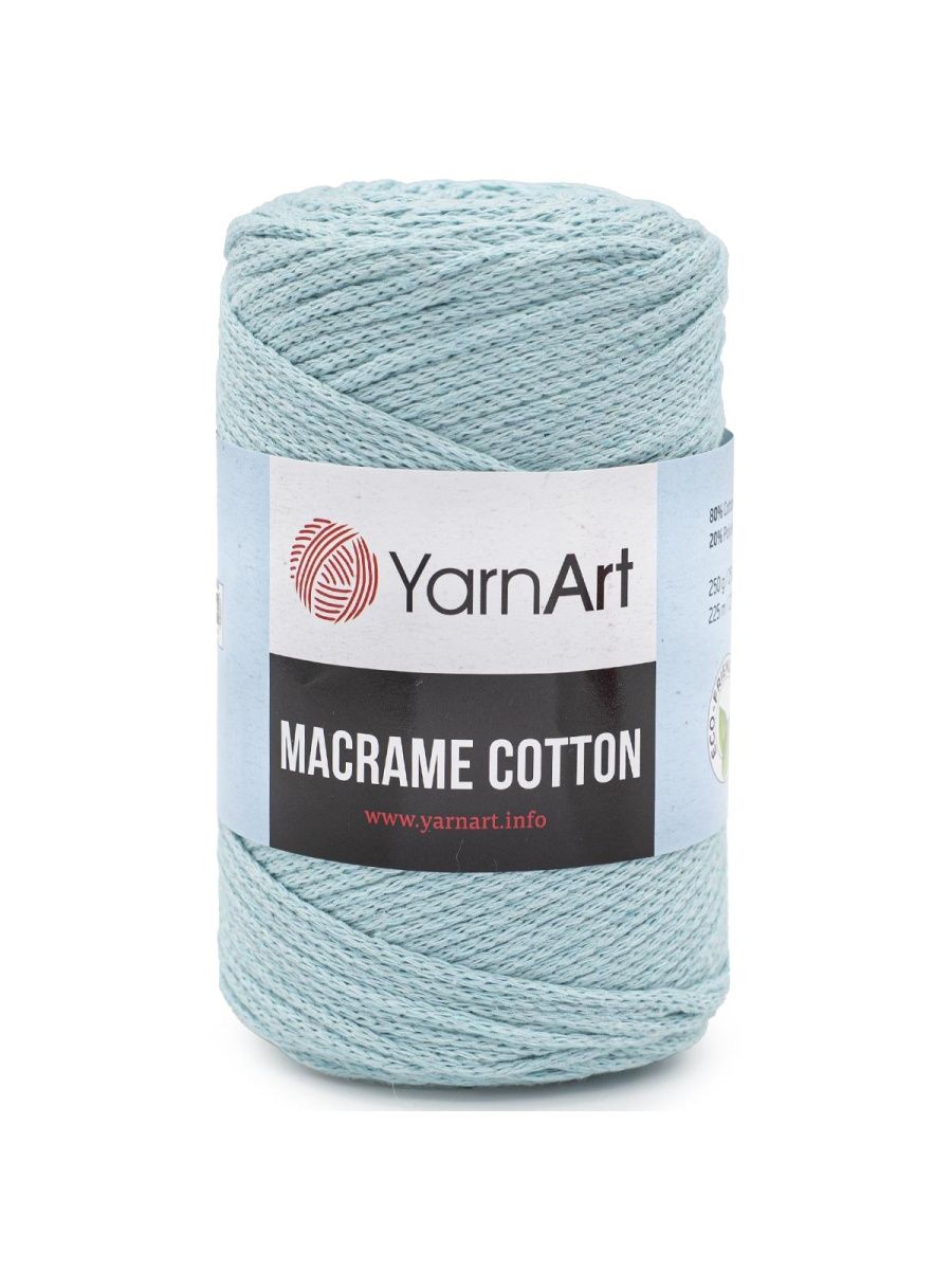 Пряжа YarnArt Macrame Cotton в виде шнура 250 г 225 м 775 холодный мятный 4 мотка - фото 6