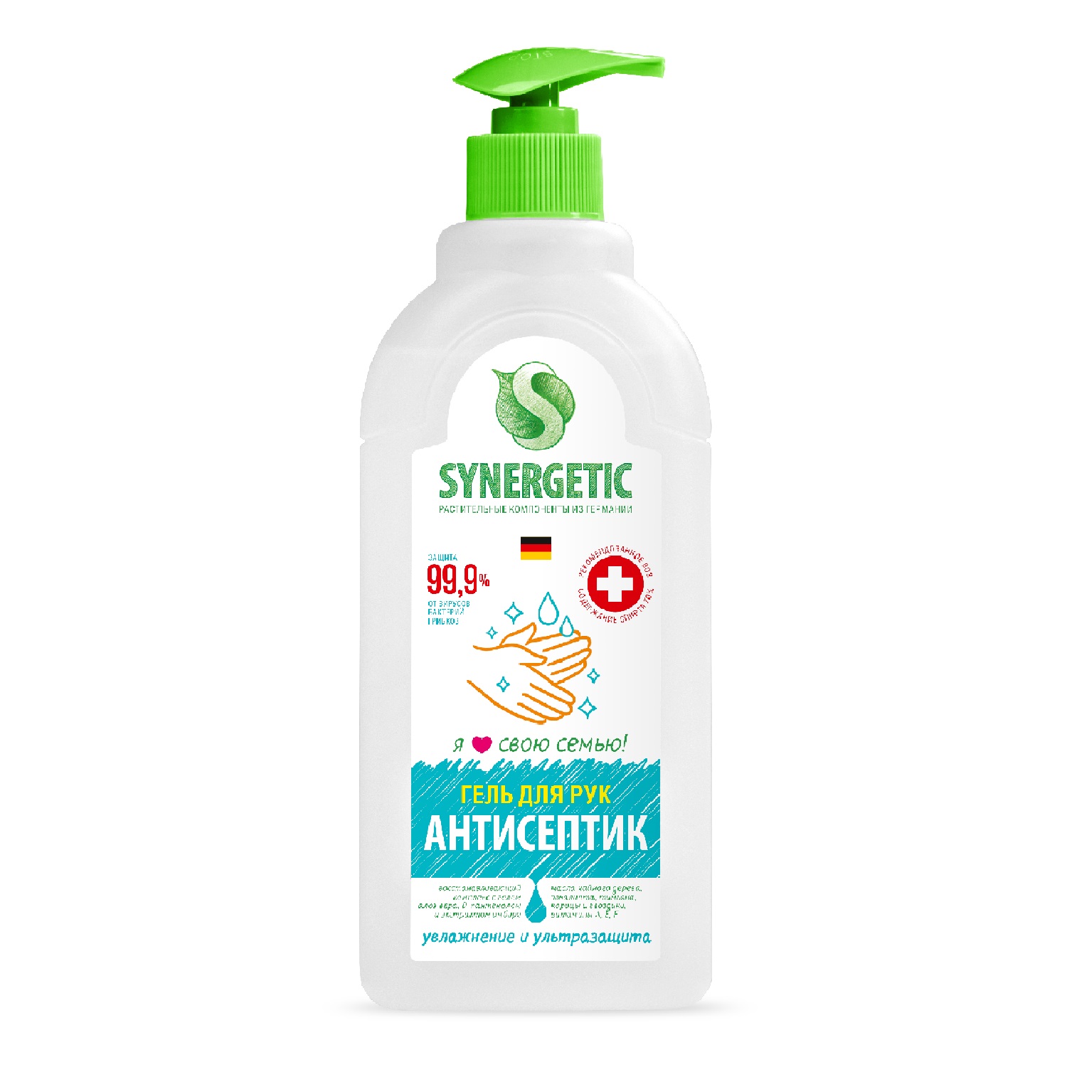 Антисептик для рук SYNERGETIC Гель Ультразащита 0.5 л - фото 1