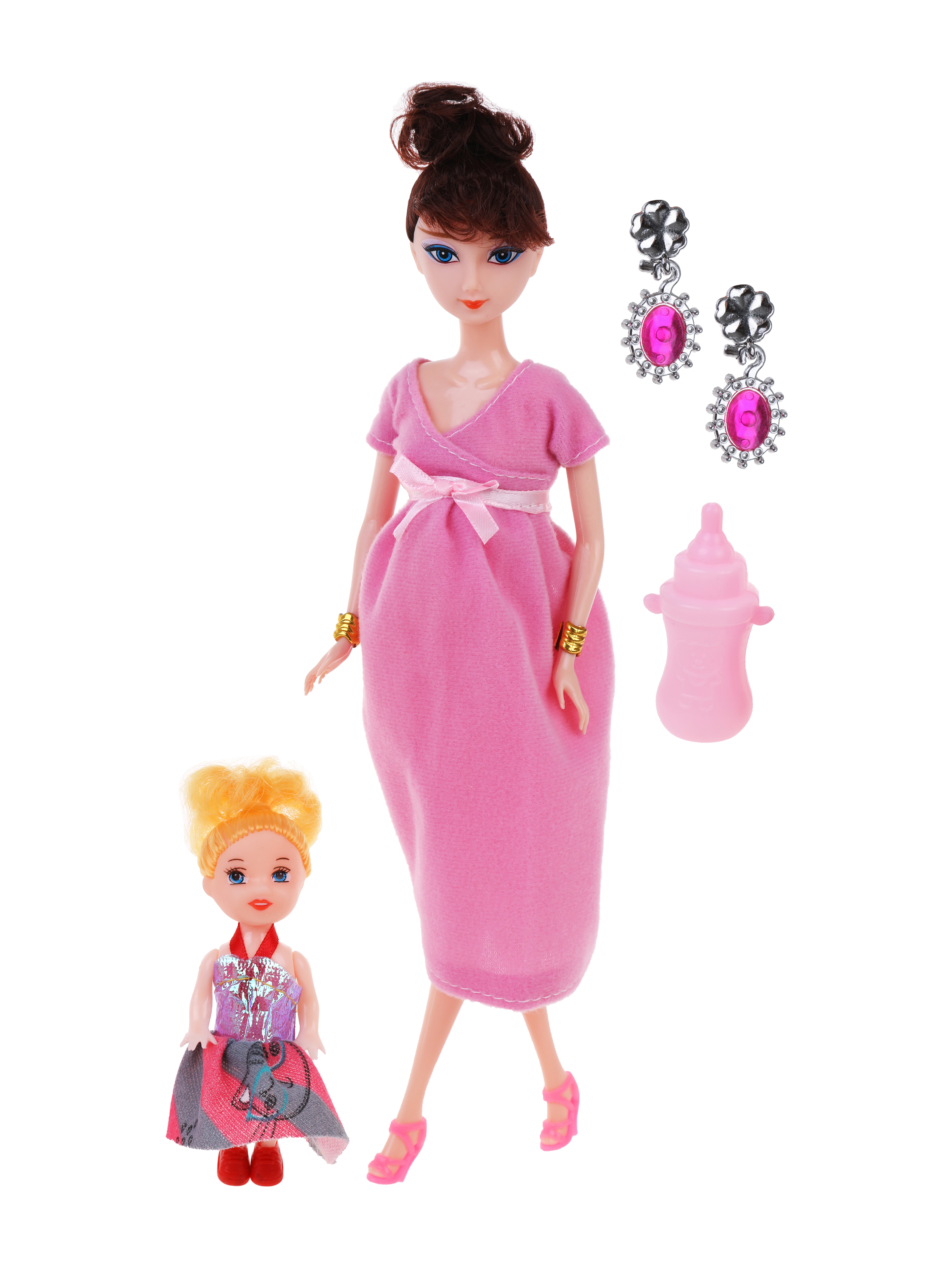 Кукла для девочки Наша Игрушка игоровой набор Мама с пупсом всего 5 предметов 653769 - фото 4