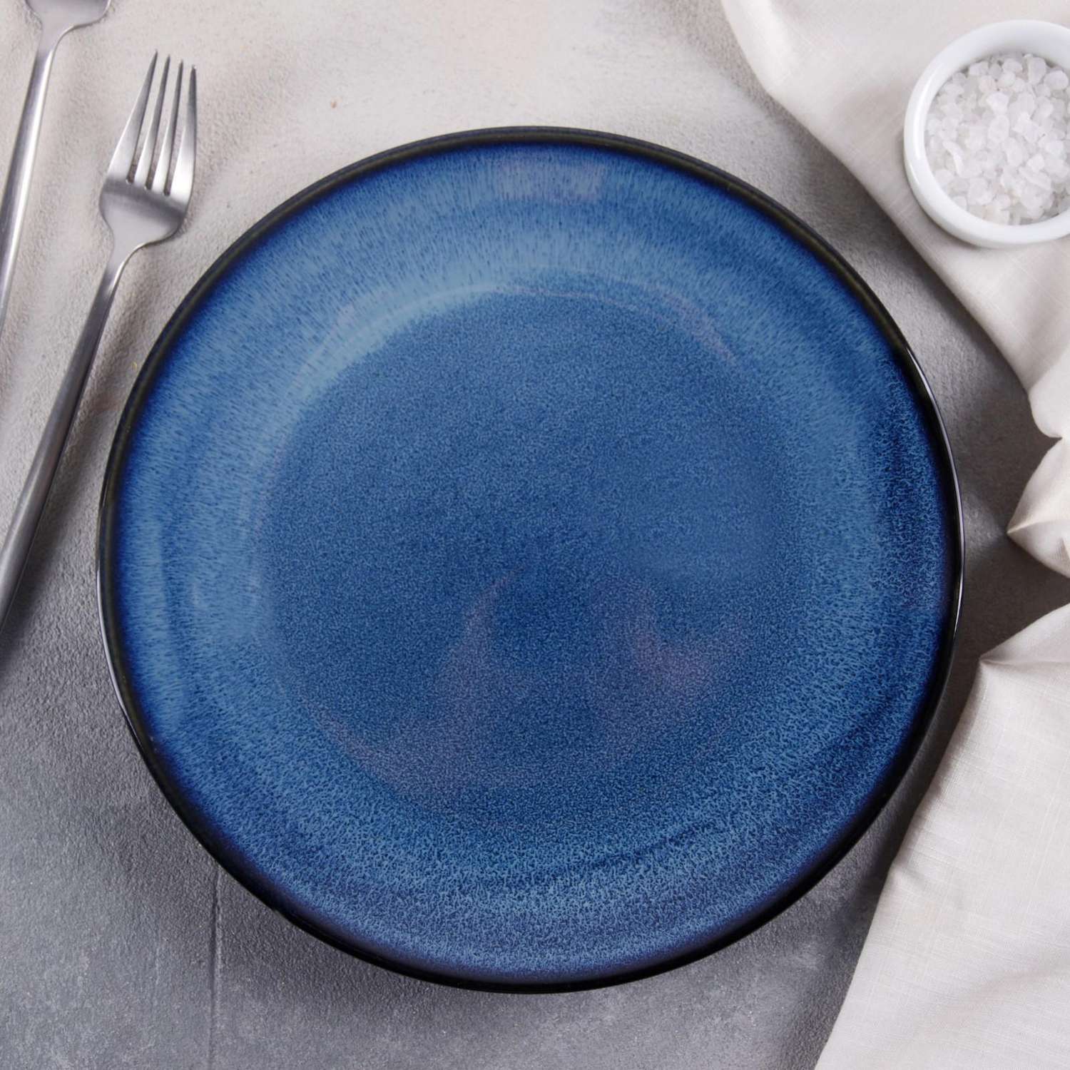 Тарелка Sima-Land керамическая обеденная «Лунная тропа» d=25 см цвет синий - фото 1