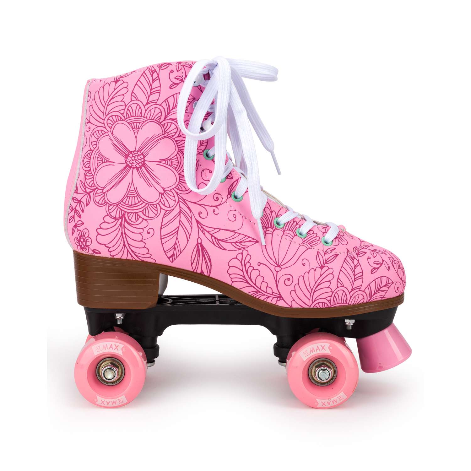 Роликовые коньки SXRide Roller skate YXSKT04PNFL36 цвет розовые с цветочками размер 36 - фото 2