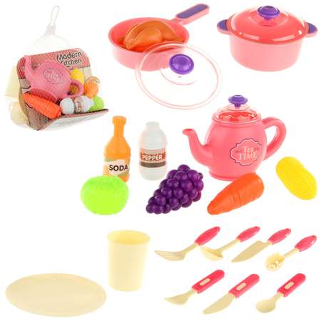 Детская посуда игрушечная Veld Co с продуктами 19 предметов