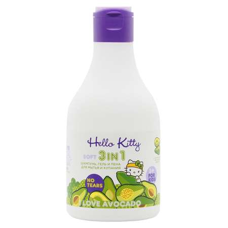 Шампунь гель-пена для мытья и купания Hello Kitty I love avocado 3в1 с экстрактом авокадо 250мл