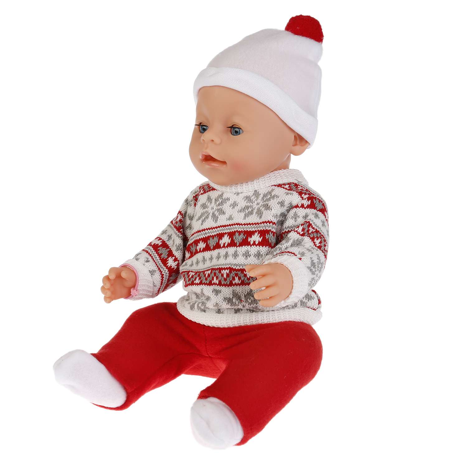 Кукла Карапуз интерактивная функциональная в красно-белом свитере 232601 232601 - фото 6