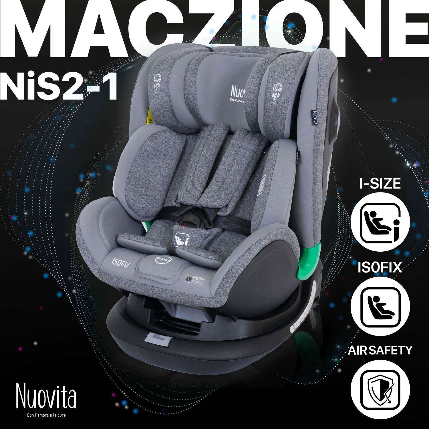 Автокресло Nuovita Maczione NiS2-1 Серый - фото 2