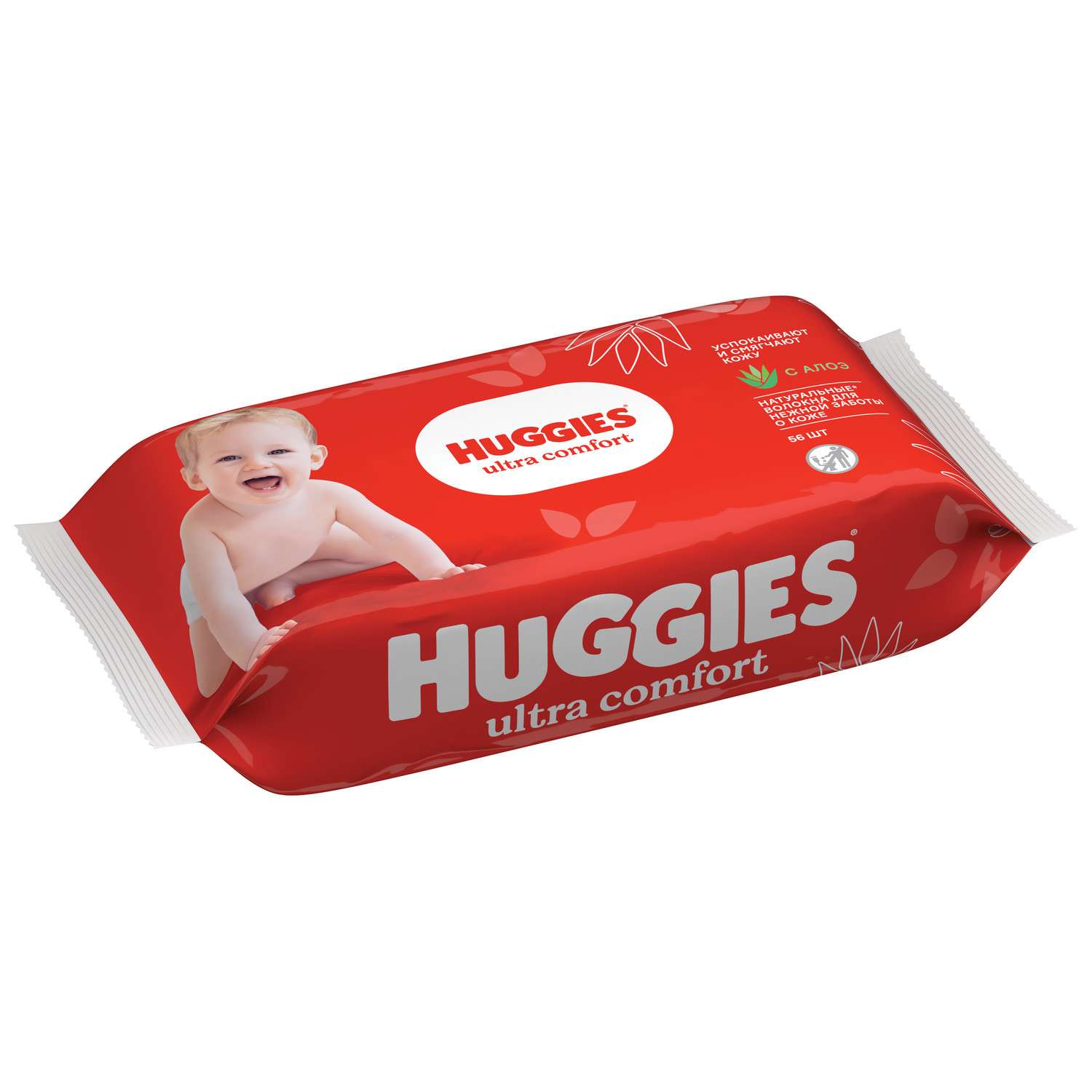 Влажные салфетки Huggies Ultra Comfort с алоэ 56шт - фото 3