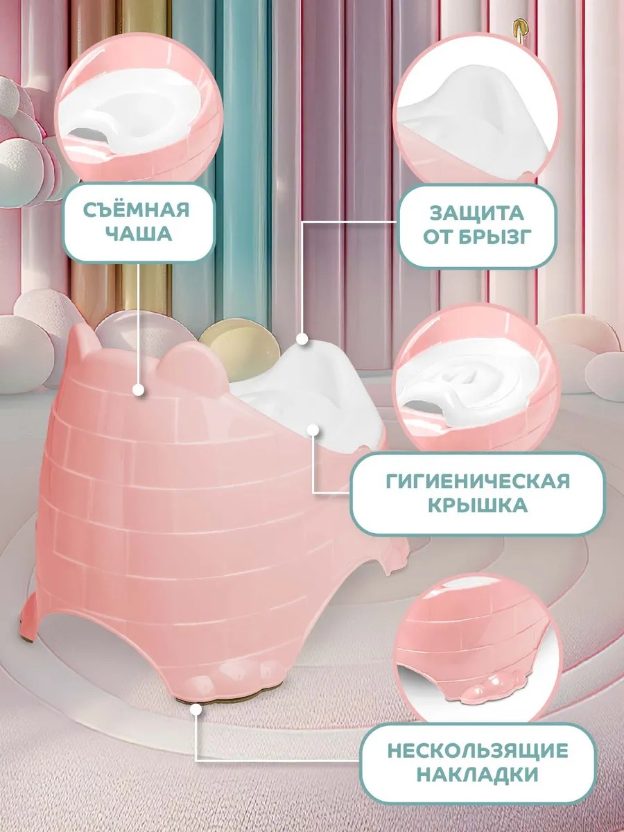 Горшок детский Компания Друзей анатомический с крышкой размер M - фото 3