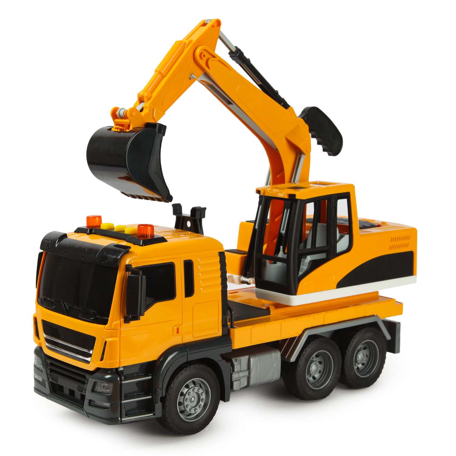 Машинка Mobicaro 1:10 Грузовик с эскаватором Желтый 666-62T 666-62T - фото 1