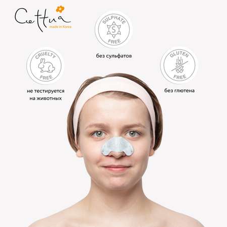 Полоски для носа Cettua очищающие угольные 6 шт