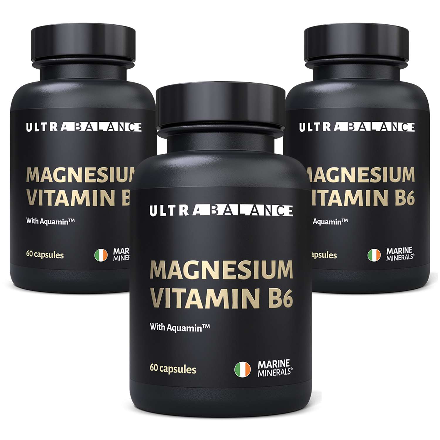Магний с витамином В6 UltraBalance бад для мужчин и женщин беременных и кормящих с комплексом Aquamin 180 капсул - фото 1