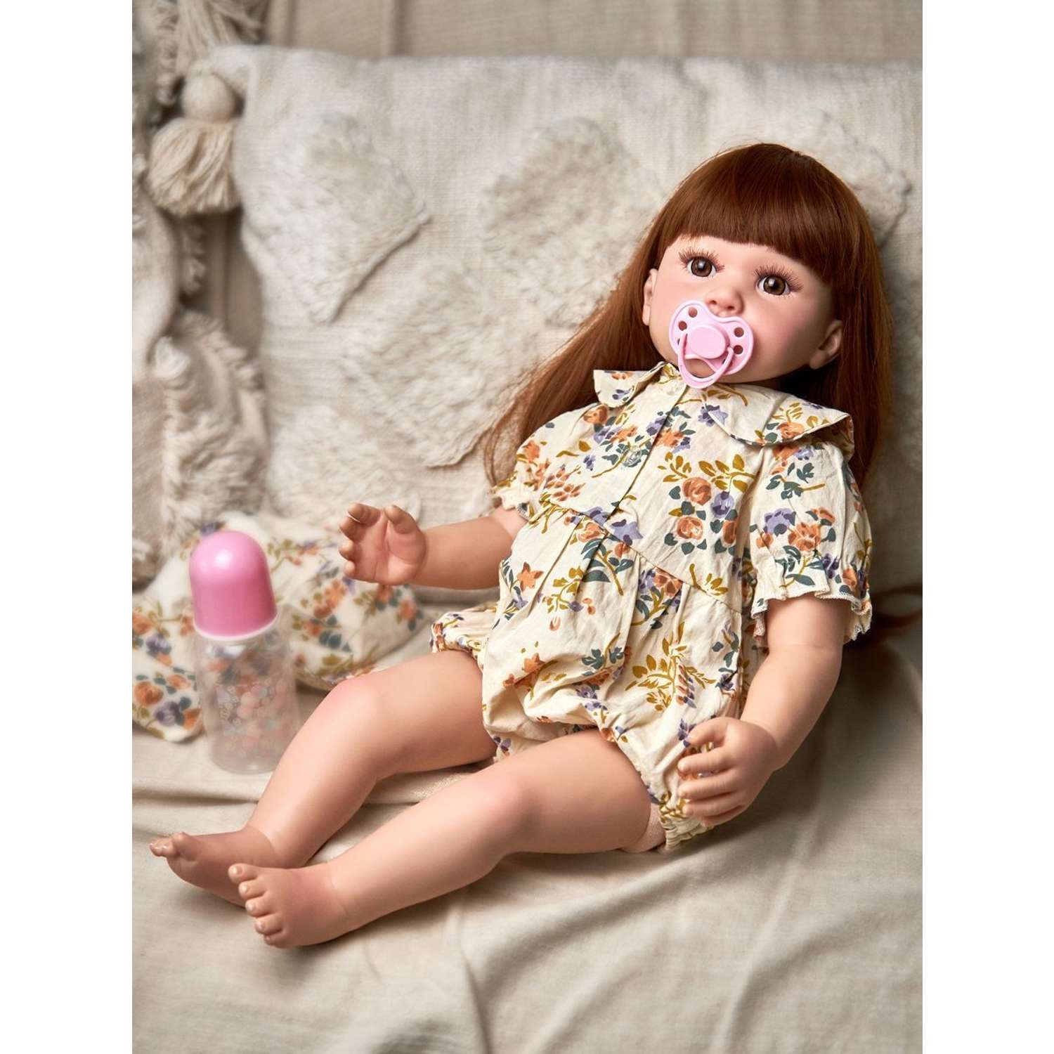 Кукла Реборн Soul Sister виниловая с мягким телом с комплектом одежды и пустышкой пупс для ребенка 60 см 172999350 - фото 1