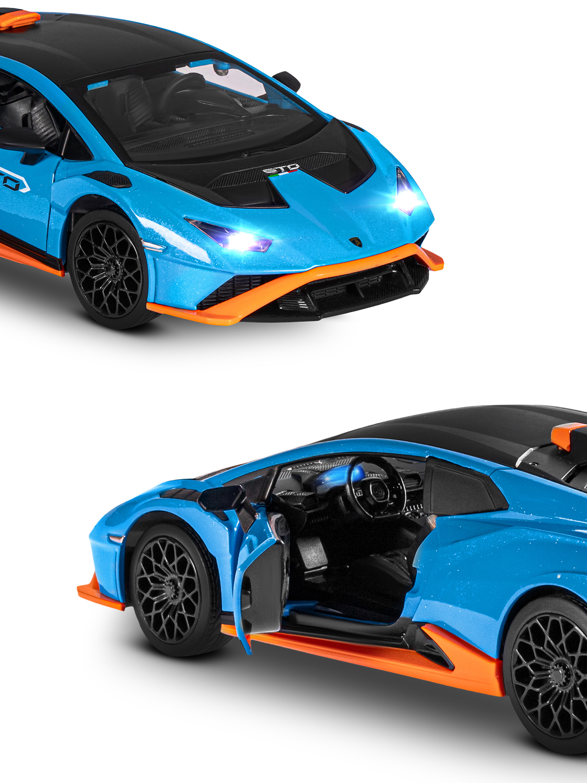 Автомобиль АВТОпанорама Lamborghini 1:32 синий JB1251660 - фото 10