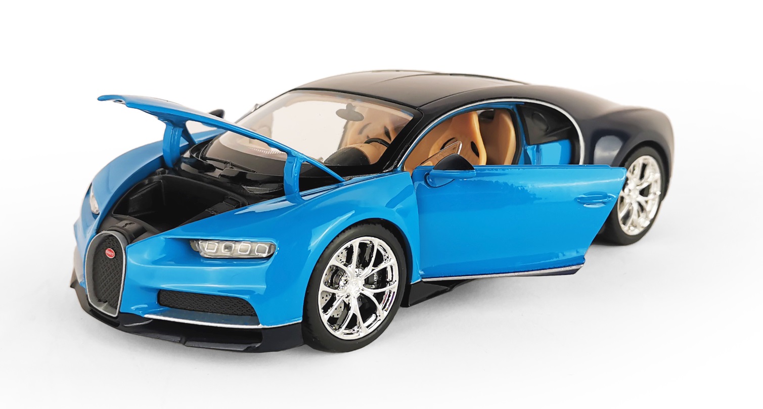 Автомобиль Welly Bugatti 1:24 без механизмов синий 24077W - фото 3