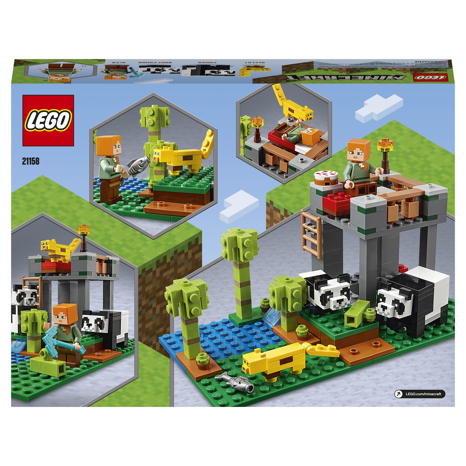 Конструктор LEGO Minecraft Питомник панд 21158 купить по цене 1199 ₽ в  интернет-магазине Детский мир