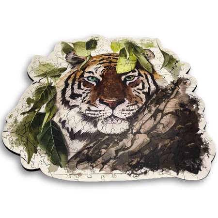 Пазл деревянный Woodcraft Logics художественный Тигр в джунглях