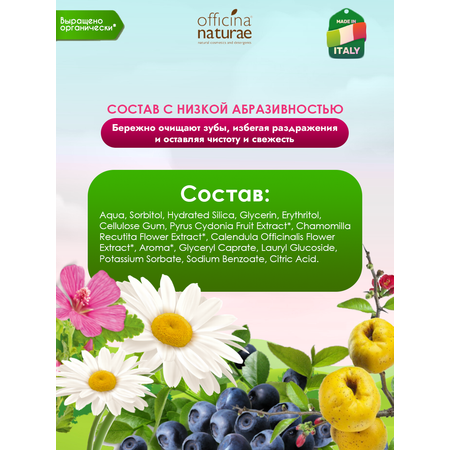 Детская зубная паста Officina Naturae натуральная со вкусом банана от 0 лет без фтора без глютена