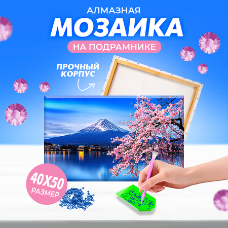 Алмазная мозаика Solmax Сакура на подрамнике 40х50см