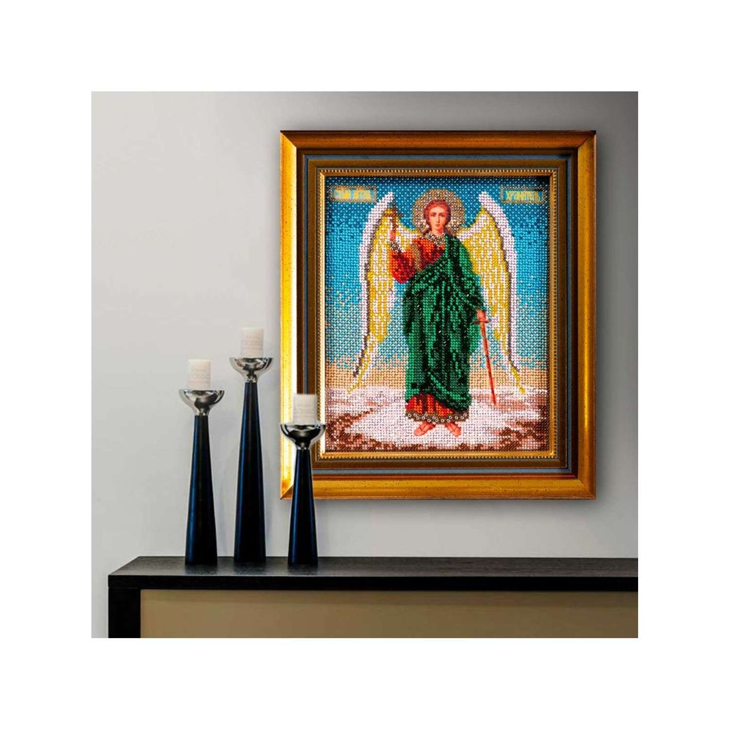 Набор для вышивания Радуга бисера иконы бисером В160 Ангел хранитель 18x22см - фото 2