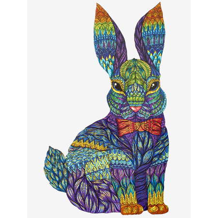 Пазл фигурный деревянный Active Puzzles Мистер кролик многоцветный