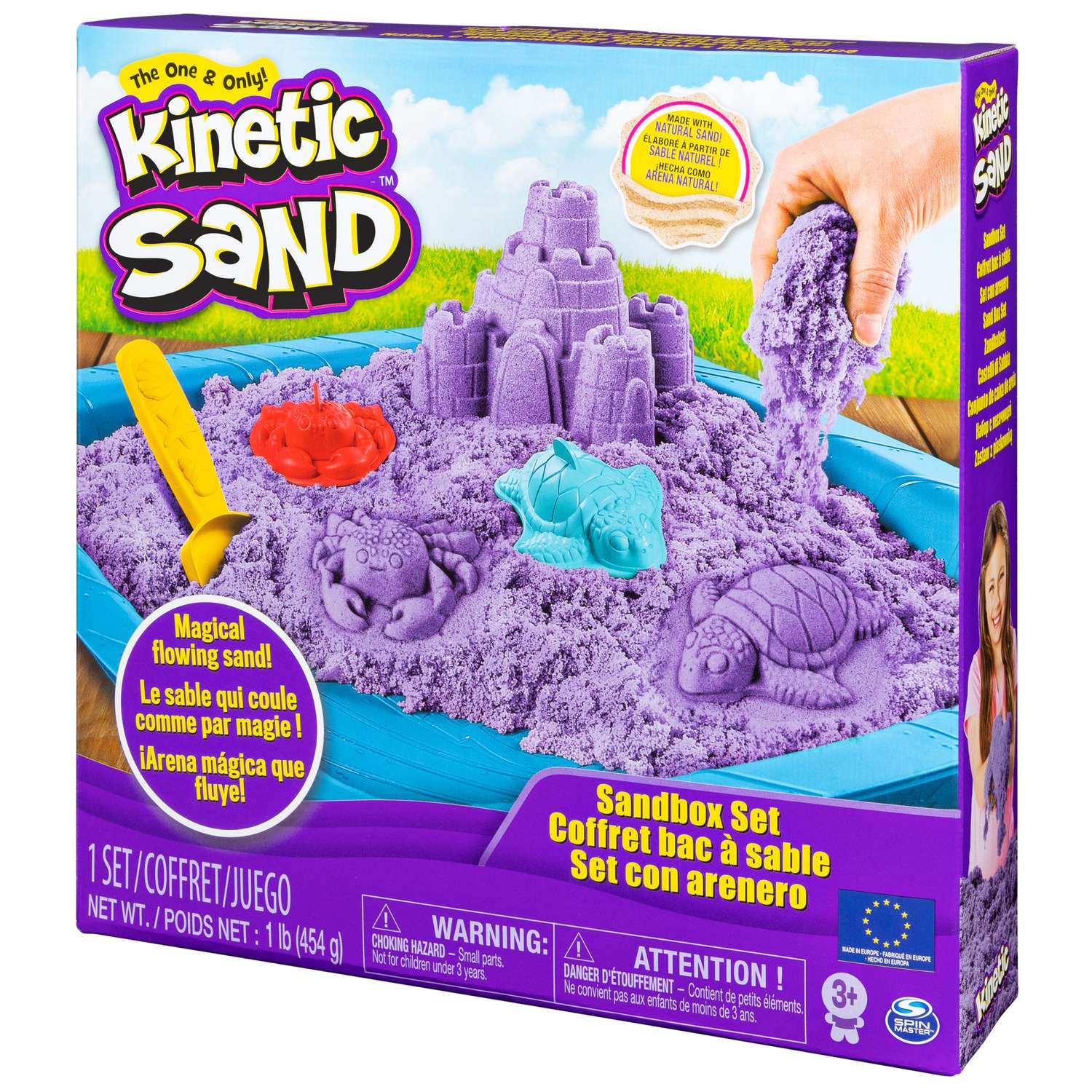 Песок кинетический Kinetic Sand с коробкой и инструментами 454г Purple 6028092 - фото 2