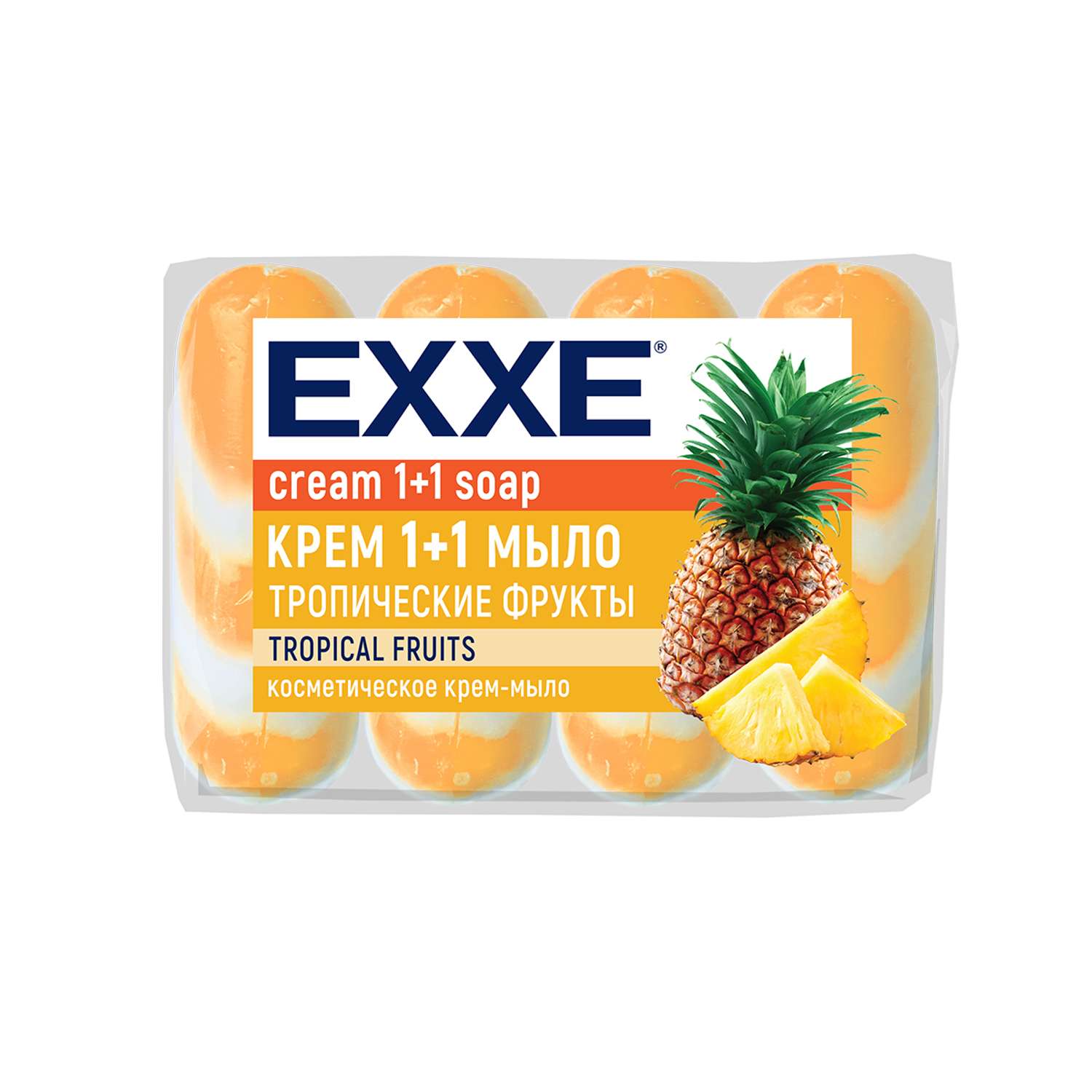 Туалетное крем-мыло EXXE 1+1 Тропические фрукты 4 шт x 75 г - фото 1