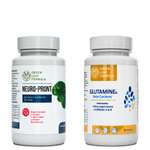 Набор Green Leaf Formula Витамины для мозга и нервной системы и Глютамин аминокислота спортивные витамины 90 капсул