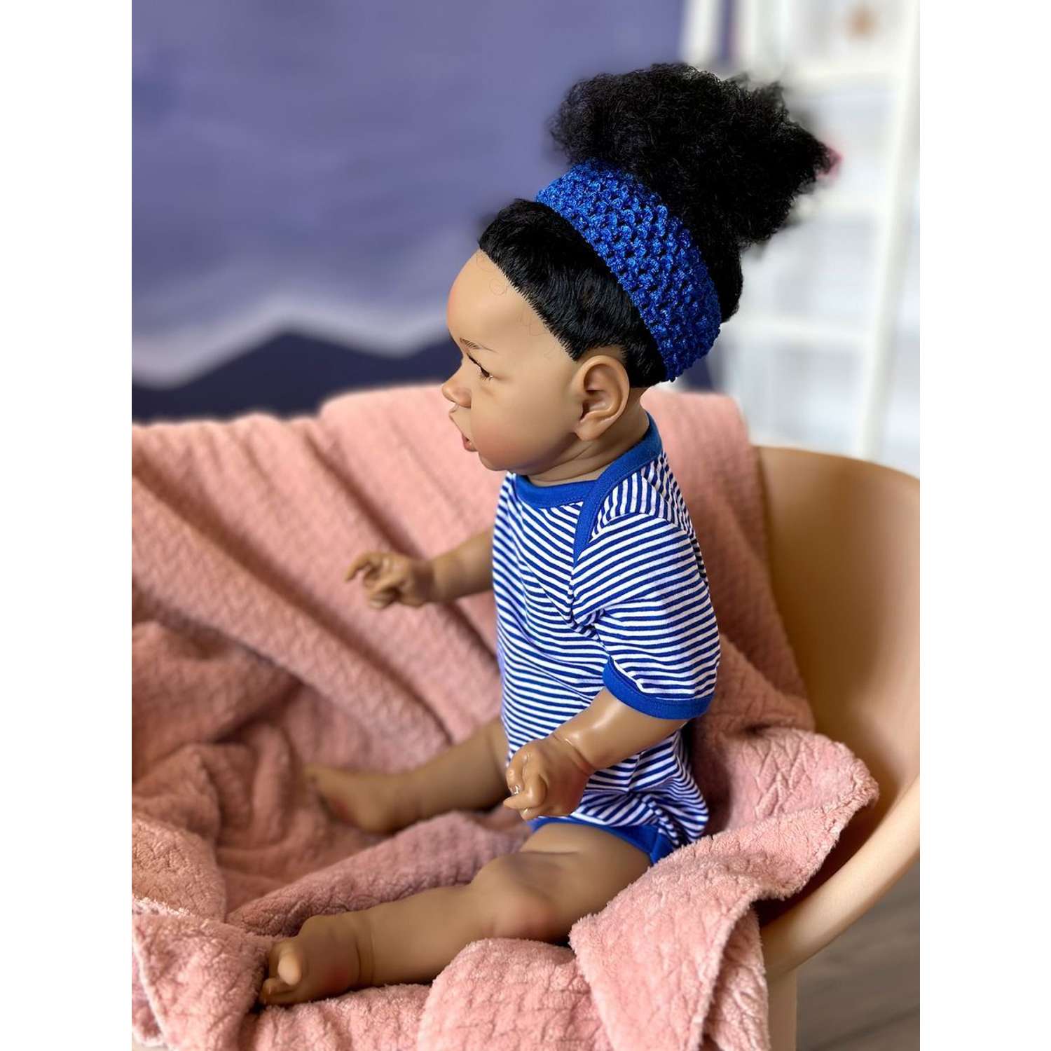Кукла Реборн Soul Sister виниловая с комплектом одежды и пустышкой пупс для девочек 60 см YW-REBORN60- Blue - фото 9