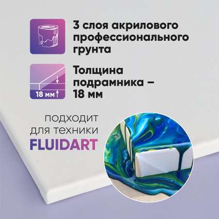 Набор холстов Гамма на подрамнике Студия 3шт крупное зерно