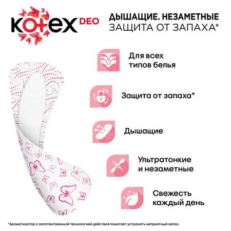 Ежедневные прокладки Kotex Ультратонкие Deo, 56шт.